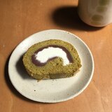 玄米茶とあんこのロールケーキ